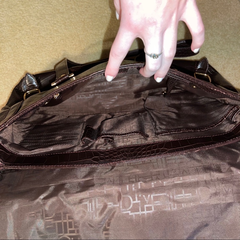 Diane Von Furstenberg - Brown Leather Briefcase - Picture 5 of 6